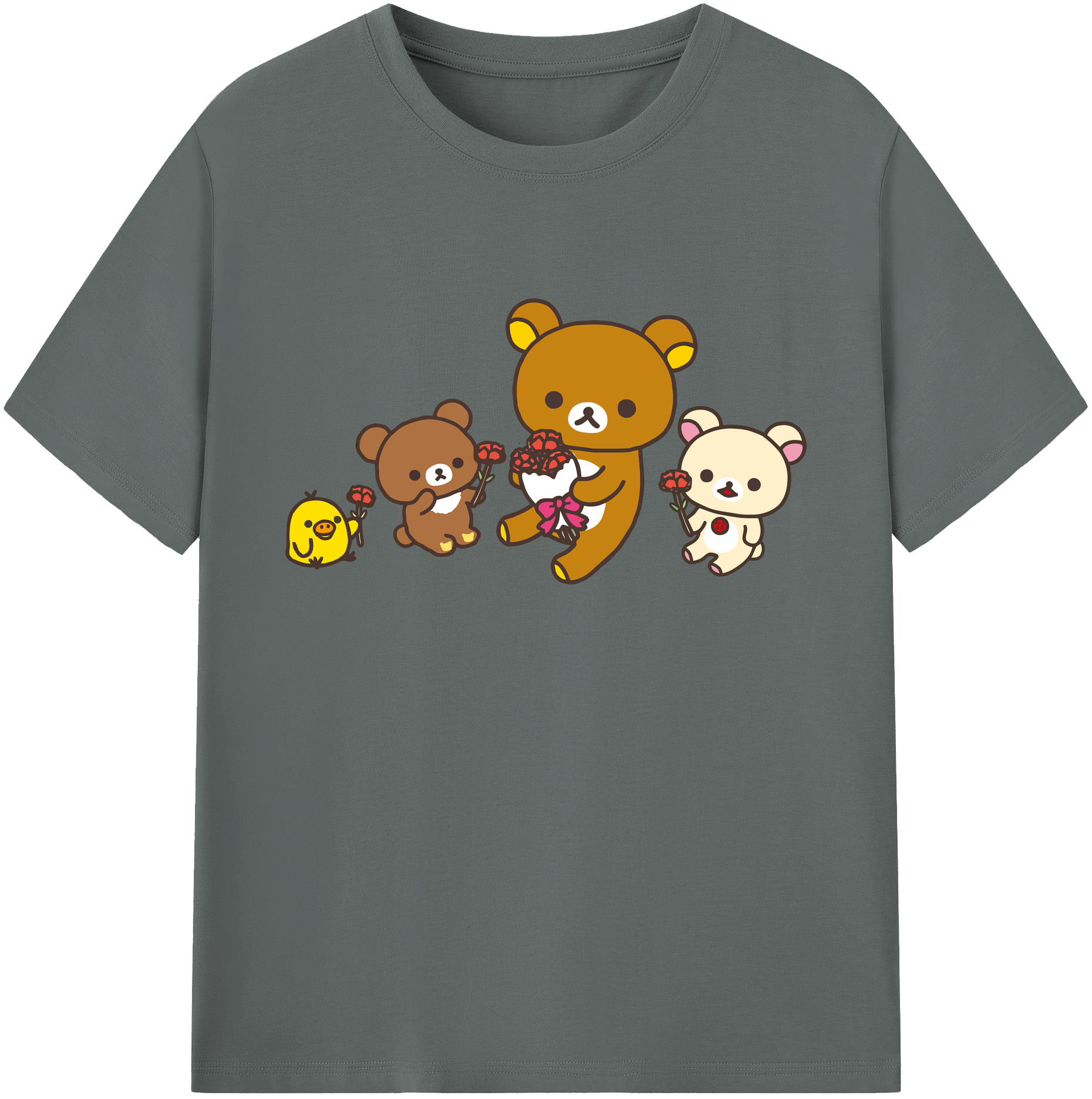 （画像用） リラックマ リラックマ キイロイトリ Rilakkuma Korilakkuma Kiiroitori 綿100％ メンズ半袖Tシャツ｜肌触りやわらか＆通気性